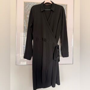 The Limited Black Long-Sleeve Wrap Dress